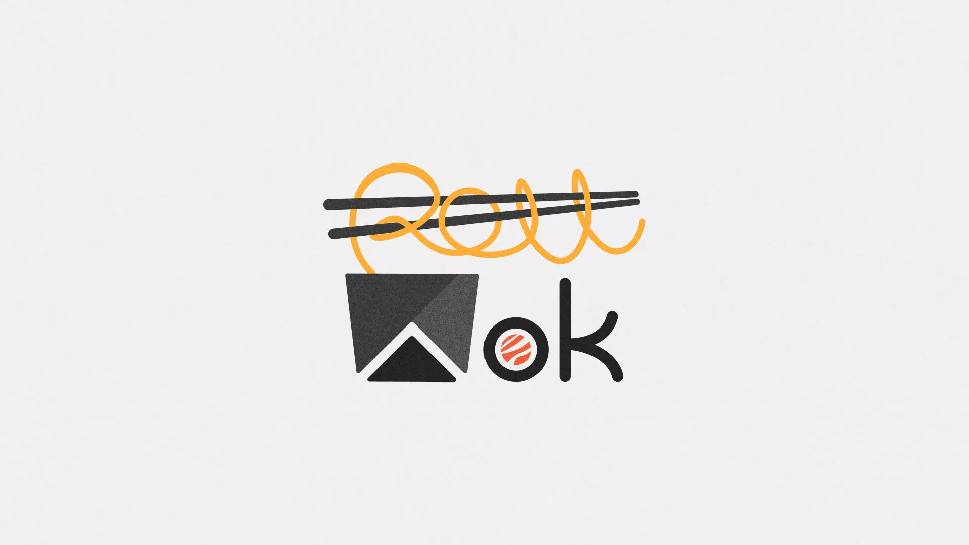 Разработка логотипа суши-бара «Roll Wok Club» в Кондрово